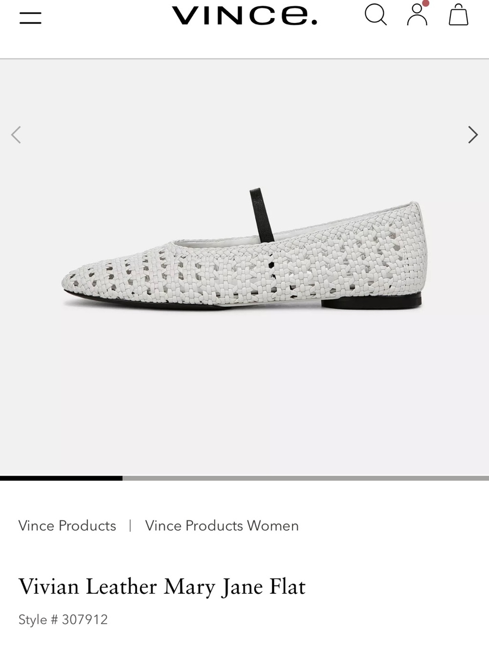 Vince Woven Leather Mary Jane Flat in White with Black Strap